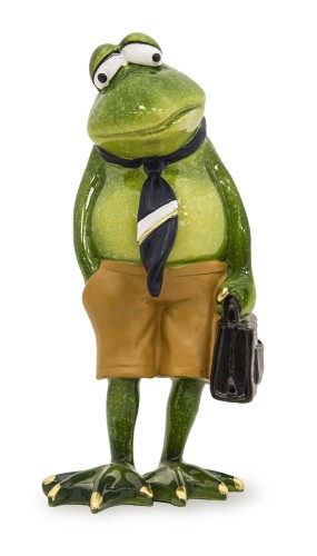 FIGURKA ŻABA Z TECZKĄ SZEF KIEROWNIK 17CM