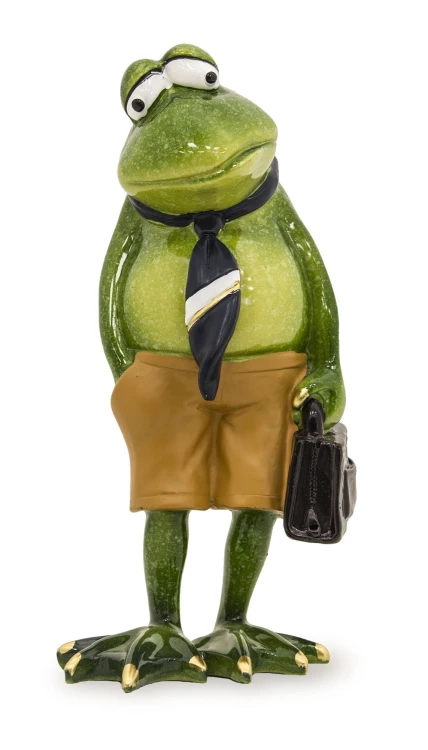 FIGURKA ŻABA Z TECZKĄ SZEF KIEROWNIK 17CM