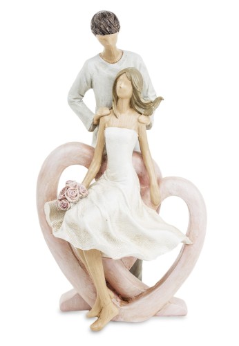 FIGURKA PARA NA SERCU ZAKOCHANI PREZENT 24,5CM