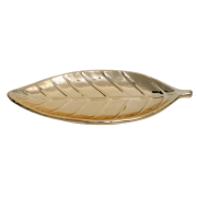 TALERZ OZDOBNY CERAMICZNY - LIŚĆ ZŁOTY 29X11X3,5CM