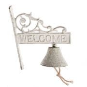 ŻELIWNY DZWON BIAŁY WELCOME 17 × 21 × 9 cm