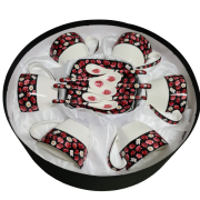 KOMPLET 6 FILIŻANEK Z ŁYŻECZKAMI MAKI 6X300 ML