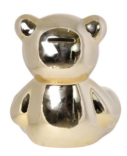 SKARBONKA CERAMICZNA MIŚ ZŁOTY MAŁY 8,5X8X10,5 CM