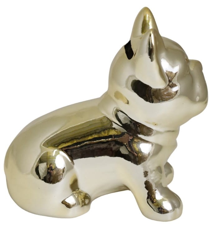 SKARBONKA CERAMICZNA BULDOG ZŁOTY MAŁY 12X7X10 CM