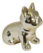 SKARBONKA CERAMICZNA BULDOG ZŁOTY DUŻY 14X8X13 CM