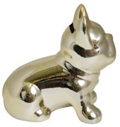 SKARBONKA CERAMICZNA BULDOG ZŁOTY DUŻY 14X8X13 CM