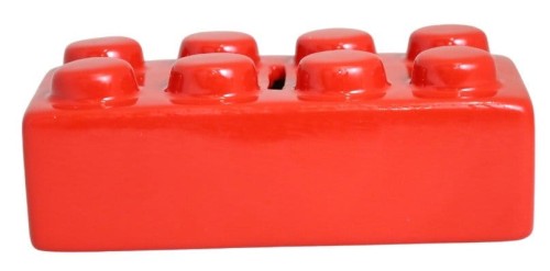 SKARBONKA CERAMICZNA KLOCEK CZERWONY DUŻY 16X8X6 CM