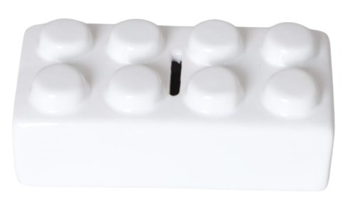 SKARBONKA CERAMICZNA KLOCEK BIAŁY DUŻY 16X8X6 CM
