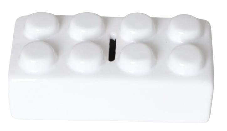 SKARBONKA CERAMICZNA KLOCEK BIAŁY DUŻY 16X8X6 CM
