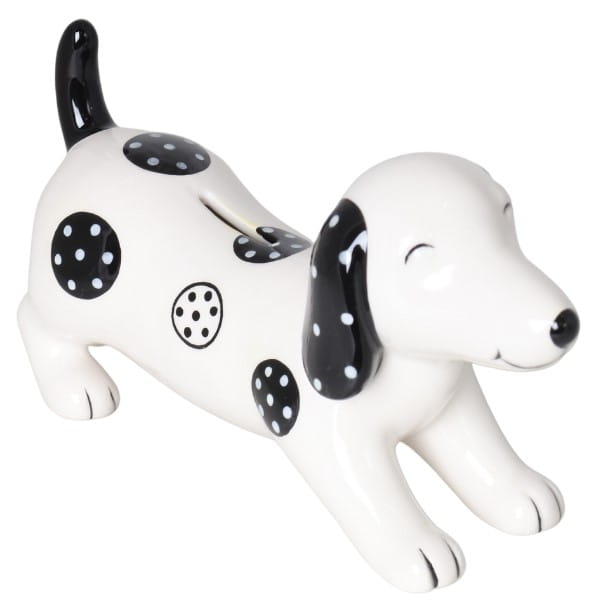 SKARBONKA CERAMICZNA JAMNIK BIAŁO-CZARNY MAŁY 24X7,5X12,5 CM