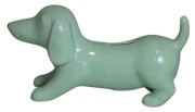 SKARBONKA CERAMICZNA JAMNIK MIĘTOWY ZE ZŁOTYM NOSEM 24X7,5X12,5 CM