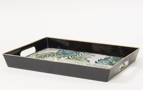 DEKORACYJNA TACA W LIŚCIE 3,5x29,5x22CM