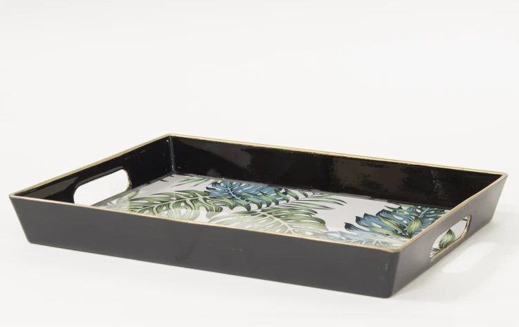 DEKORACYJNA TACA W LIŚCIE 3,5x29,5x22CM