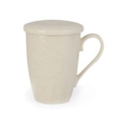 KUBEK Z ZAPARZACZEM KREMOWY 420ML