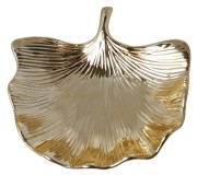 PATERA CERAMICZNA, ZŁOTA , Liść MIŁORZĄB