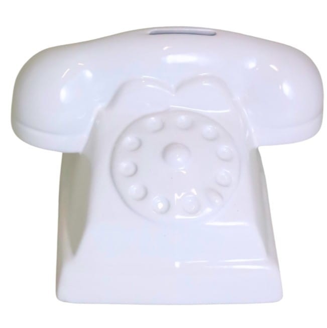 SKARBONKA TELEFON BIAŁY 18x13x13 cm