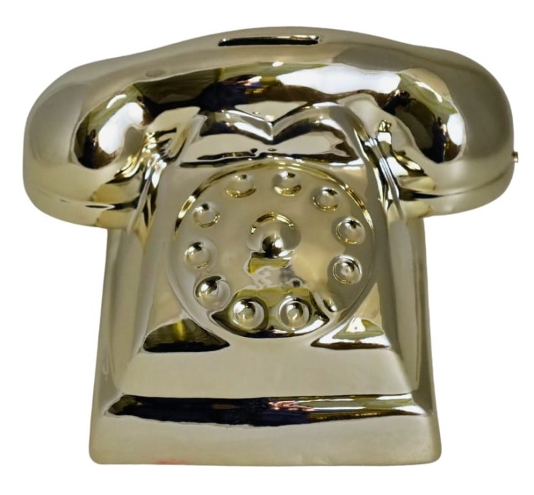 SKARBONKA TELEFON ZŁOTY 21x17x16 cm