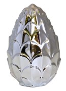 FIGURKA KARCZOCH DEKORACYJNY SREBRNY 14X14X23 CM