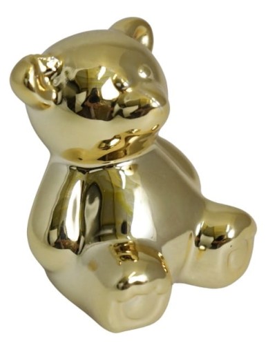 MIŚ CERAMICZNY ZŁOTY MINI 5X6X6 CM