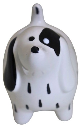 OSLONKA CERAMICZNA BIAŁO - CZARNA PIESEK 22,5X14,5X19 CM