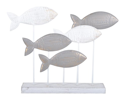 DEKORACJA METALOWA RYBY NA PODSTAWIE 36,5X6X29,5cm