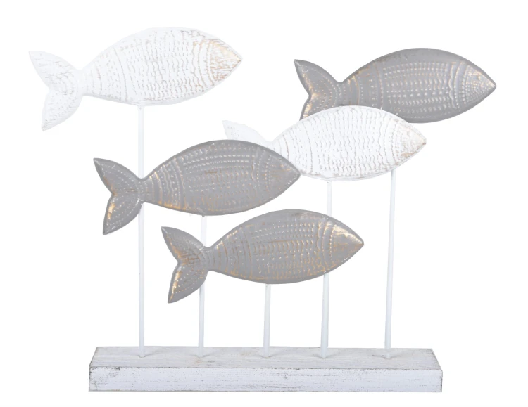 DEKORACJA METALOWA RYBY NA PODSTAWIE 36,5X6X29,5cm