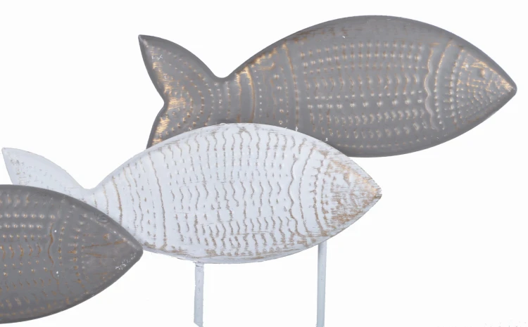 DEKORACJA METALOWA RYBY NA PODSTAWIE 36,5X6X29,5cm
