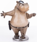 FIGURKA HIPOPOTAM POLICJANT 16x15x8,5