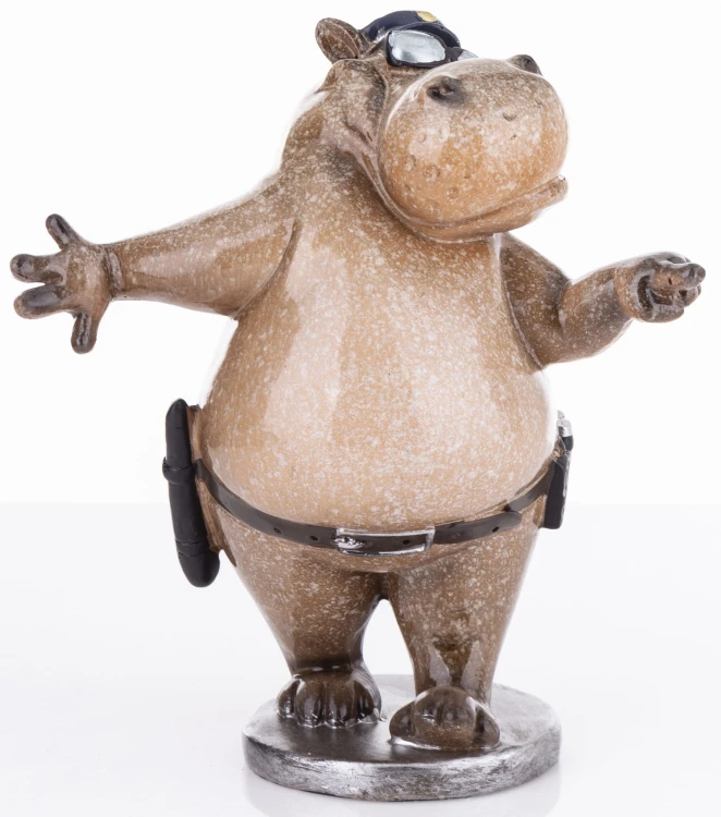 FIGURKA HIPOPOTAM POLICJANT 16x15x8,5
