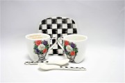 ELEGANCKI PORCELANOWY ZESTAW ESPRESSO PEPITKA KOBIETA