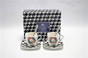ELEGANCKI PORCELANOWY ZESTAW ESPRESSO PEPITKA KOBIETA