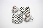 ELEGANCKI PORCELANOWY ZESTAW ESPRESSO PEPITKA KOBIETA