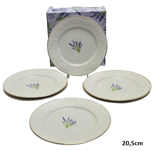 KPL. 6 TALERZY Z LAWENDĄ 20,5CM