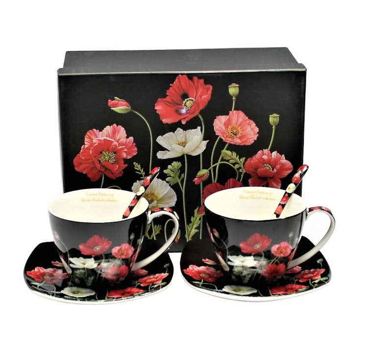 KOMPLET FILIŻANEK ESPRESSO Z ŁYŻECZKAMI MAKI 2x250ML