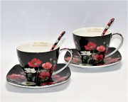 KOMPLET FILIŻANEK ESPRESSO Z ŁYŻECZKAMI MAKI 2x250ML