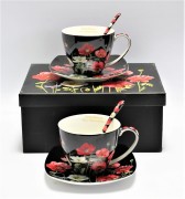 KOMPLET FILIŻANEK ESPRESSO Z ŁYŻECZKAMI MAKI 2x250ML