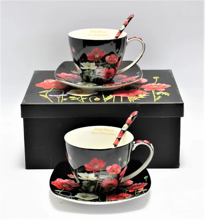 KOMPLET FILIŻANEK ESPRESSO Z ŁYŻECZKAMI MAKI 2x250ML
