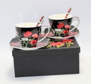 KOMPLET FILIŻANEK ESPRESSO Z ŁYŻECZKAMI MAKI 2x250ML