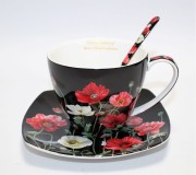 KOMPLET FILIŻANEK ESPRESSO Z ŁYŻECZKAMI MAKI 2x250ML