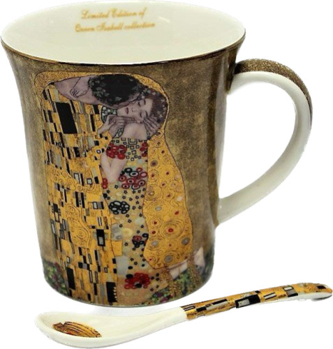 KUBEK G.KLIMT POCAŁUNEK 300ML Z ŁYŻECZKĄ