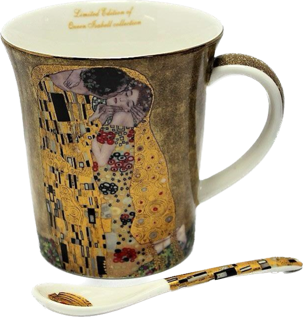 KUBEK G.KLIMT POCAŁUNEK 300ML Z ŁYŻECZKĄ