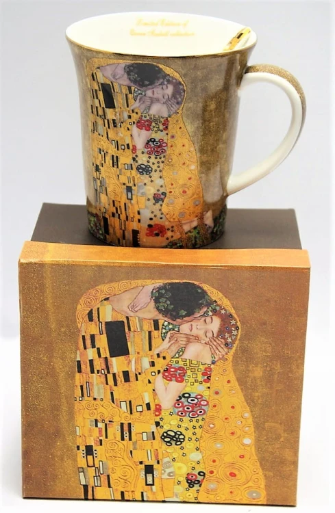 KUBEK G.KLIMT POCAŁUNEK 300ML Z ŁYŻECZKĄ
