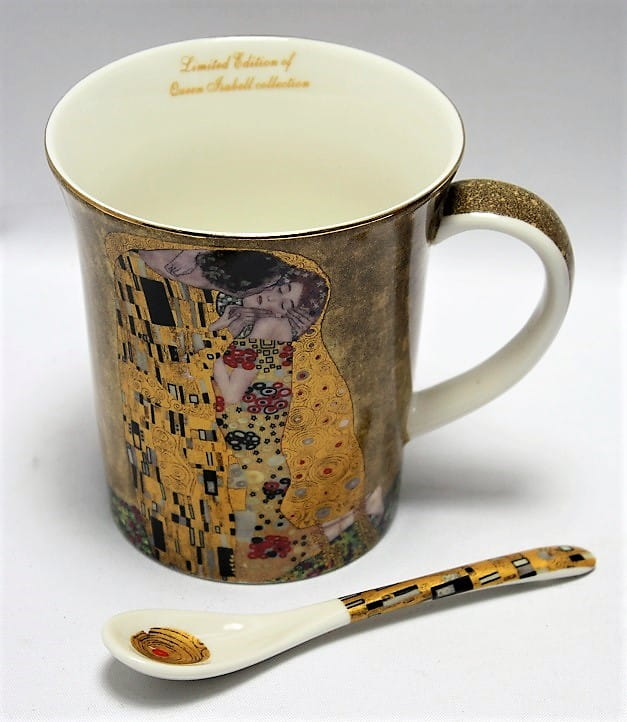 KUBEK G.KLIMT POCAŁUNEK 300ML Z ŁYŻECZKĄ