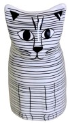 OSŁONKA CERAMICZNA BIAŁO - CZARNA KOTEK  13,5X9,2X17,5 CM