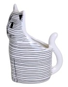 OSŁONKA CERAMICZNA BIAŁO - CZARNA KOTEK  13,5X9,2X17,5 CM