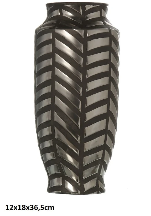 WAZON CZARNO-SREBRNY 12x18x36,5cm