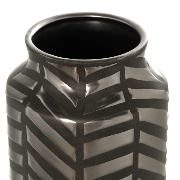 WAZON CZARNO-SREBRNY 12x18x36,5cm