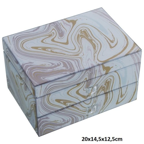 SZKATUŁKA NA BIŻUTERIĘ 20x14,5x12,5 SZKŁO
