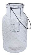 LAMPION SZKLANY WYSOKI 14X26CM
