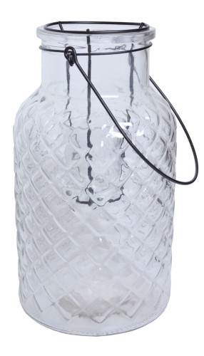 LAMPION SZKLANY WYSOKI 14X26CM